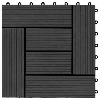 22 Stk. Terrassenfliesen 30 x 30 cm 2 qm WPC Schwarz