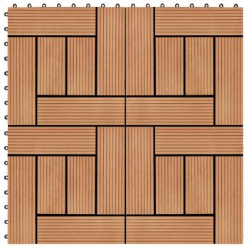 ARDEBO.de - 22 Stk. Terrassenfliesen 30 x 30 cm 2 qm WPC Teakholzfarbe