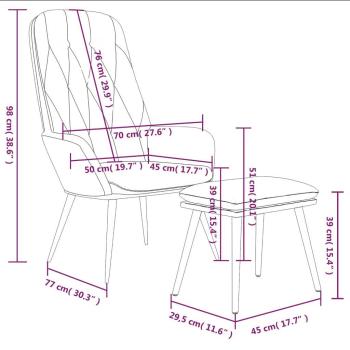 Relaxsessel mit Hocker Senfgelb Samt