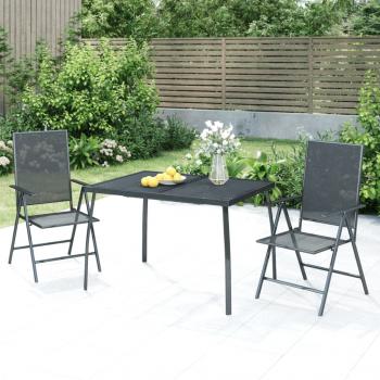 ARDEBO.de - Gartentisch Anthrazit 110x80x72 cm Stahlgitter