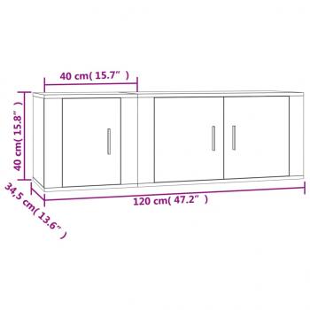 2-tlg. TV-Schrank-Set Hochglanz-Weiß Holzwerkstoff