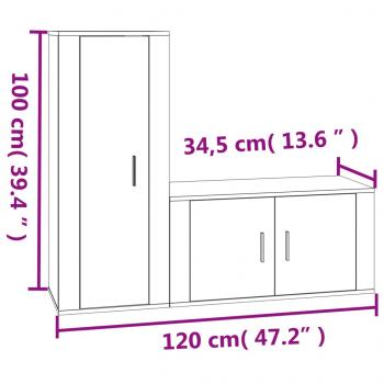 2-tlg. TV-Schrank-Set Hochglanz-Weiß Holzwerkstoff