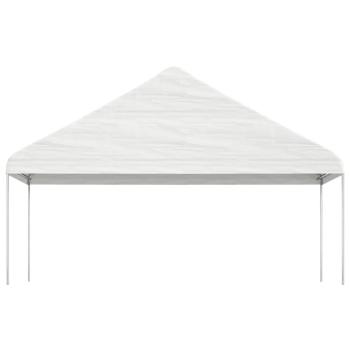 Pavillon mit Dach Weiß 15,61x5,88x3,75 m Polyethylen