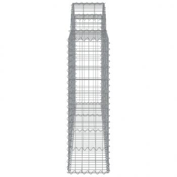 Gabionen mit Hochbogen 12Stk. 200x30x100/120cm Verzinktes Eisen