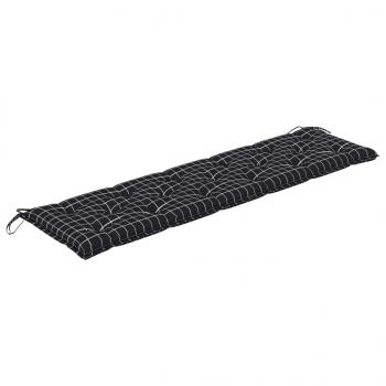 Gartenbank-Auflage Schwarz Karomuster 180x50x7 cm Oxford-Gewebe