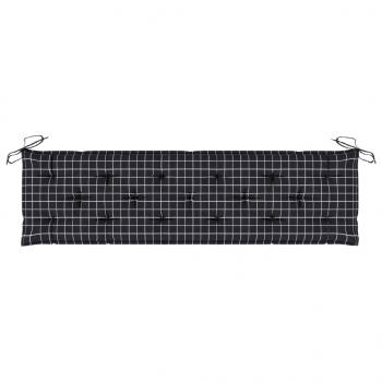 Gartenbank-Auflage Schwarz Karomuster 180x50x7 cm Oxford-Gewebe