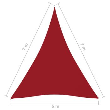 Sonnensegel Oxford-Gewebe Dreieckig 5x7x7 m Rot