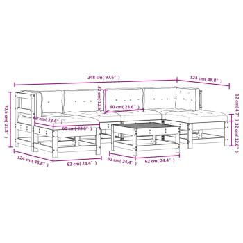 7-tlg. Garten-Lounge-Set mit Kissen Imprägniertes Kiefernholz