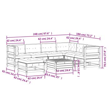 8-tlg. Garten-Lounge-Set mit Kissen Imprägniertes Kiefernholz