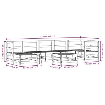 8-tlg. Garten-Lounge-Set Massivholz Douglasie