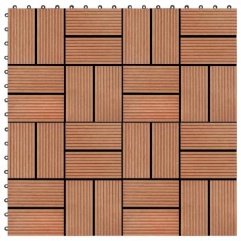 ARDEBO.de - 22 Stk. Terrassenfliesen 30 x 30 cm 2 qm WPC Teakholzfarbe