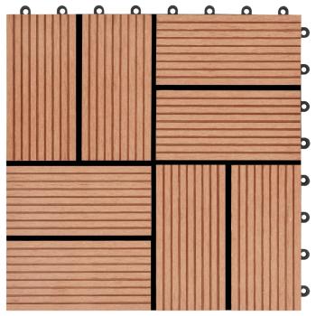 22 Stk. Terrassenfliesen 30 x 30 cm 2 qm WPC Teakholzfarbe