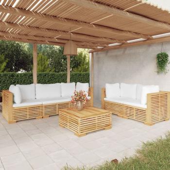 ARDEBO.de - 6-tlg. Garten-Lounge-Set mit Kissen Massivholz Teak