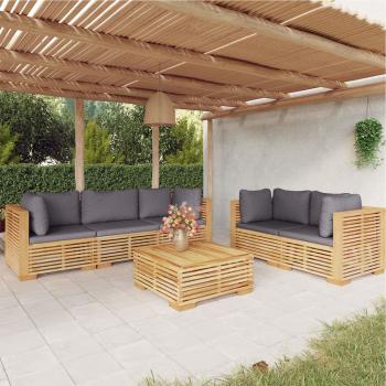 ARDEBO.de - 6-tlg. Garten-Lounge-Set mit Kissen Massivholz Teak