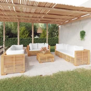 ARDEBO.de - 9-tlg. Garten-Lounge-Set mit Kissen Massivholz Teak