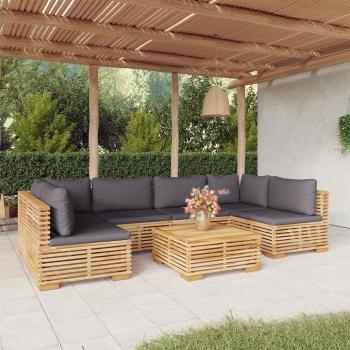 ARDEBO.de - 7-tlg. Garten-Lounge-Set mit Kissen Massivholz Teak