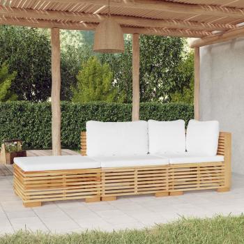 ARDEBO.de - 3-tlg. Garten-Lounge-Set mit Kissen Massivholz Teak