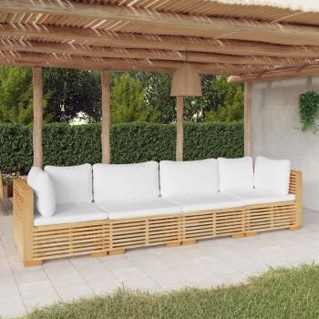 ARDEBO.de - 4-tlg. Garten-Lounge-Set mit Kissen Massivholz Teak