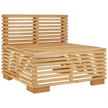 Garten-Mittelsofa mit Creme Kissen Massivholz Teak