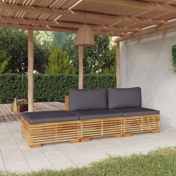 ARDEBO.de - 3-tlg. Garten-Lounge-Set mit Kissen Massivholz Teak