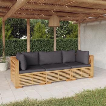 ARDEBO.de - 3-tlg. Garten-Lounge-Set mit Kissen Massivholz Teak