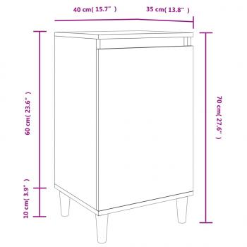 Nachttische 2 Stk. Braun Eichen-Optik 40x35x70 cm Holzwerkstoff