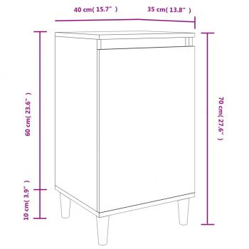 Nachttische 2 Stk. Betongrau 40x35x70 cm Holzwerkstoff