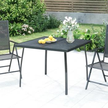 ARDEBO.de - Gartentisch Anthrazit 100x100x72 cm Stahlgitter