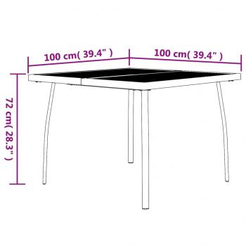 Gartentisch Anthrazit 100x100x72 cm Stahlgitter