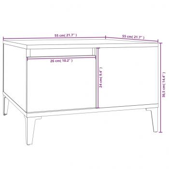 Couchtisch Braun Eichen-Optik 55x55x36,5 cm Holzwerkstoff