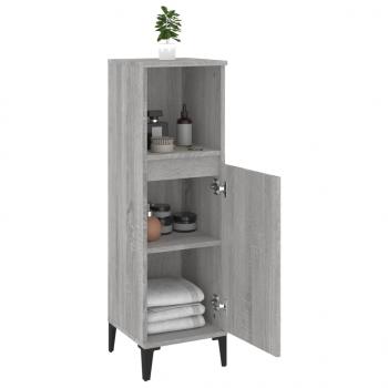 Badschrank Grau Sonoma 30x30x100 cm Holzwerkstoff