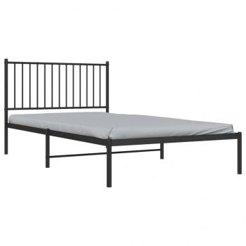 Bettgestell mit Kopfteil Metall Schwarz 107x203 cm