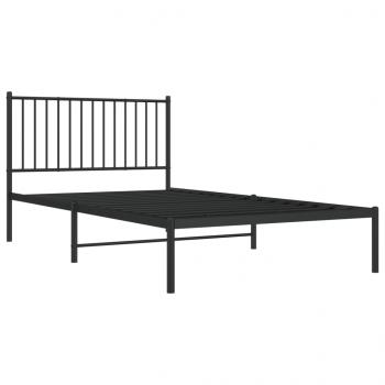 Bettgestell mit Kopfteil Metall Schwarz 107x203 cm