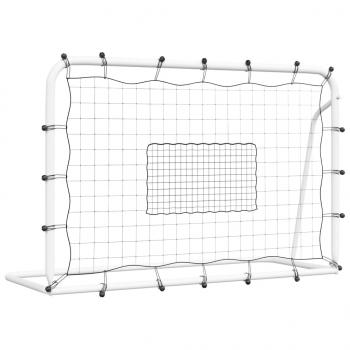 Fußball-Rebounder Weiß & Schwarz 184x61x123 cm Stahl & PE