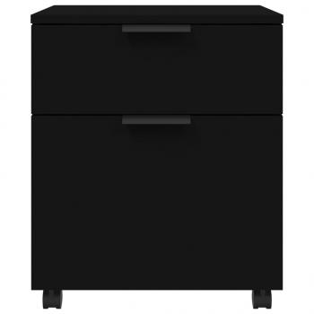 Mobiler Aktenschrank mit Rollen Schwarz 45x38x54 cm