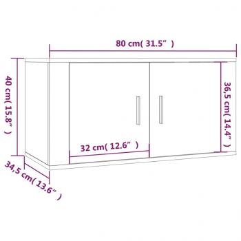 2-tlg. TV-Schrank-Set Weiß Holzwerkstoff