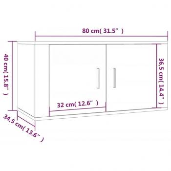 3-tlg. TV-Schrank-Set Weiß Holzwerkstoff