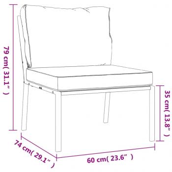 6-tlg. Garten-Lounge-Set mit Grauen Kissen Stahl