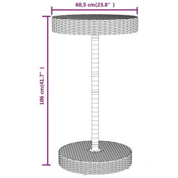 3-tlg. Gartenbar-Set Grau Poly Rattan & Massivholz Akazie