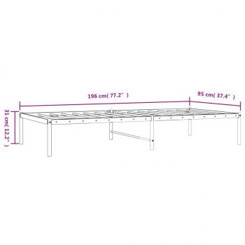 Bettgestell Metall Weiß 90x190 cm