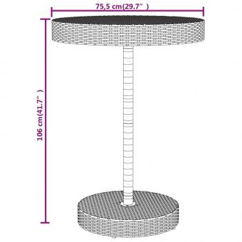 5-tlg. Gartenbar-Set Grau Poly Rattan & Massivholz Akazie