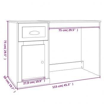 Schreibtisch mit Schublade Räuchereiche 115x50x75cm