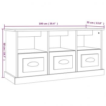 TV-Schrank Schwarz 100x35x50 cm Holzwerkstoff