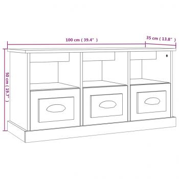 TV-Schrank Hochglanz-Weiß 100x35x50 cm Holzwerkstoff