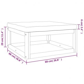 6-tlg. Garten-Lounge-Set mit Hellgrauen Kissen Massivholz