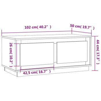 Couchtisch Braun Eichen-Optik 102x50x44 cm Holzwerkstoff