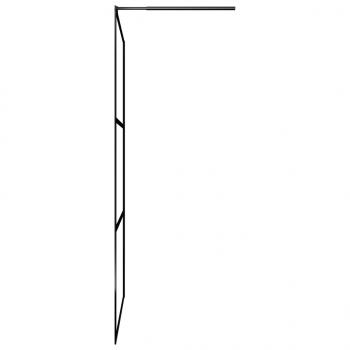 Duschwand mit Ablage für Walk-In-Dusche Schwarz 80x195 cm ESG