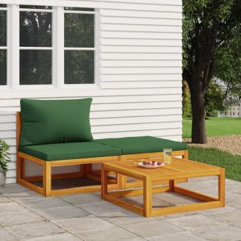 ARDEBO.de - 3-tlg. Garten-Lounge-Set mit Kissen Massivholz Akazie