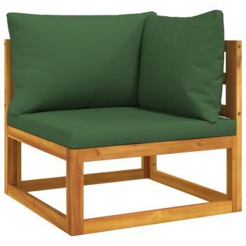 2-tlg. Garten-Sofa-Set mit Kissen Massivholz Akazie