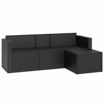 Garten-Lounge-Set Schwarz Poly Rattan